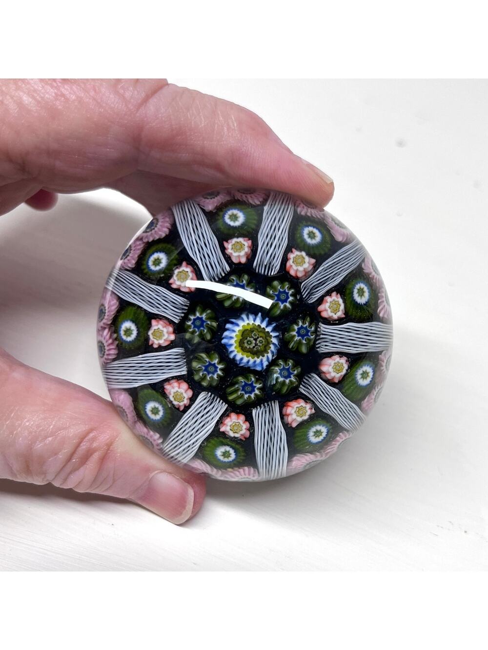 Vintage Strathearn Millefiori Art Glass Paperweight